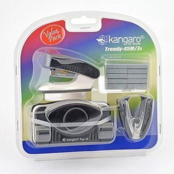 Zestaw Kangaro dziurkacz zszywacz rozszywacz zszywki czarny