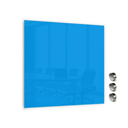 Tablica magnetyczna szklana 100x100 cm Memoboards niebieski