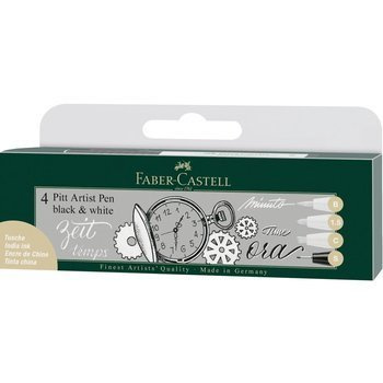 Zestaw pisaków Pitt Artist Pen Black&White Faber Castell 4 sztuki