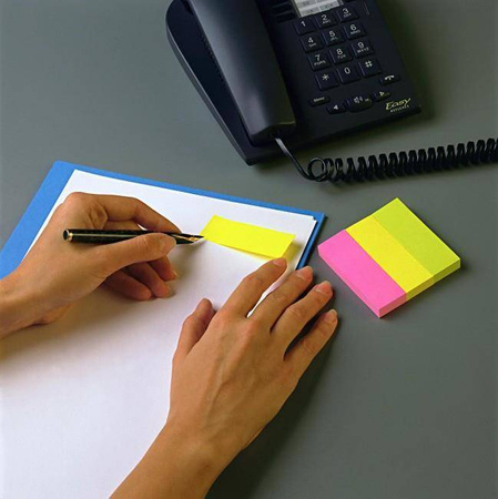 Zakładki indeksujące Post-it 3M neonowe 3 bloczki x 100 kartek 26x76 mm 671/3