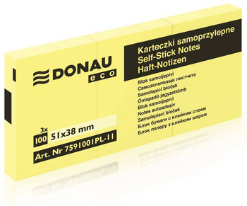 Karteczki samoprzylepne 51x38mm Donau Eco