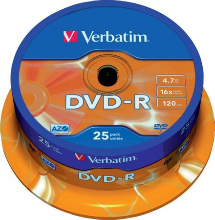 Płyta Verbatim DVD-R 4.7GB cake 25 sztuk