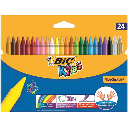 Kredki świecowe Bic Kids Plastidecor 24 kolory