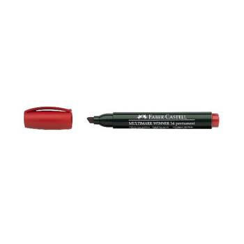 Marker permanentny Faber Castell 54 końcówka ścięta czerwony