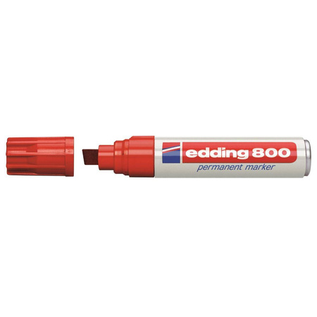 Marker permanentny Edding 800 końcówka ścięta 4-12mm czerwony