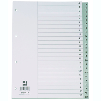 Przekładki do segregatora A4 alfabetyczne szare A-Z Q-Connect