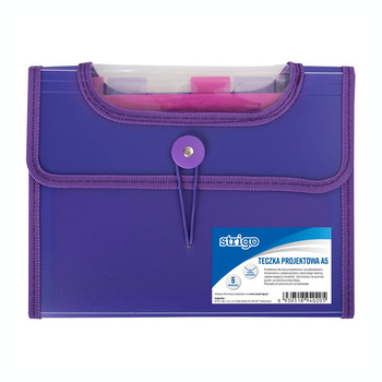 Teczka z 6 przekładkami Strigo VFile A4 PP projektowa fioletowy