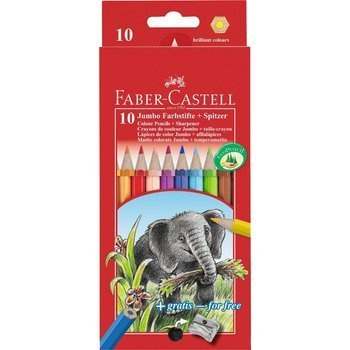 Kredki ołówkowe Faber Castell 10 kolorów Jumbo Grip z temperówką