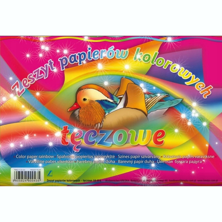 Zeszyt papierów kolorowych tęczowe A4