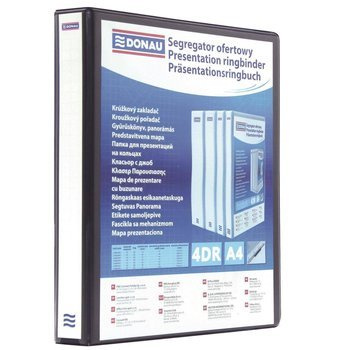 Segregator ofertowy A4 Donau 80mm 4 ringi czarny