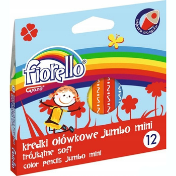 Kredki ołówkowe Fiorello Super Soft 12 kolorów mini jumbo
