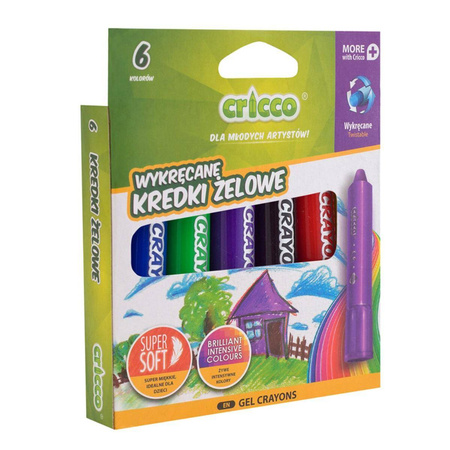Kredki żelowo-pastelowe Cricco 3w1 6 kolorów