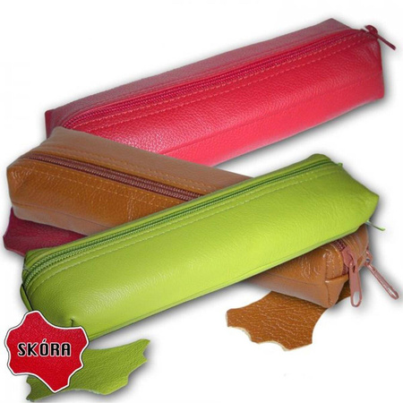 Piórnik tuba 234 2 zamki skórzany