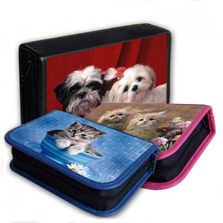 Piórnik bez wyposażenia jednokomorowy Psy i koty