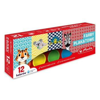 Farby plakatowe Herlitz Cute Animals 12 kolorów 20ml