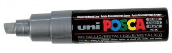 Marker z farbą plakatową Uni Posca PC-8K końcówka ścięta srebrny