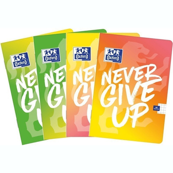 Zeszyt Oxford A5 w kratkę 60 kartek Never Give Up
