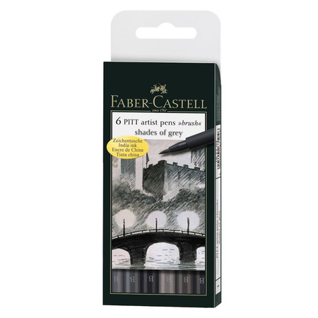 Zestaw pisaków Pitt Artist Pen Grey Faber Castell 6 kolorów