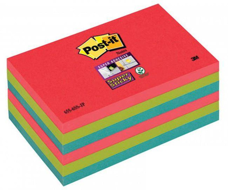 Karteczki samoprzylepne 127x76mm Post-it Super Sticky energiczne