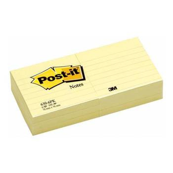 Karteczki samoprzylepne w linie 76x76mm Post-it 630-6PK