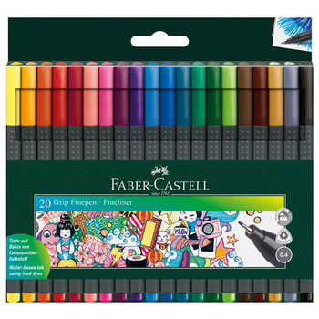 Cienkopisy Faber Castell Grip 20 kolorów