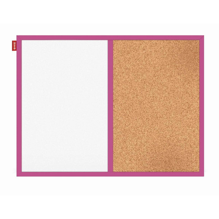 Tablica magnetyczno korkowa 60x40 cm różowa rama Duo Memobe