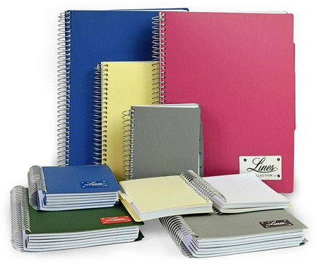 Kołonotatnik A4 150 kartek kratka Mintra Lines granatowy