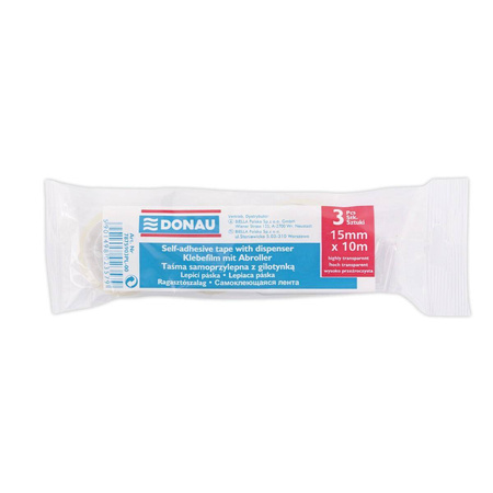 Taśma klejąca biurowa Donau 15mm x 10m 3 sztuki