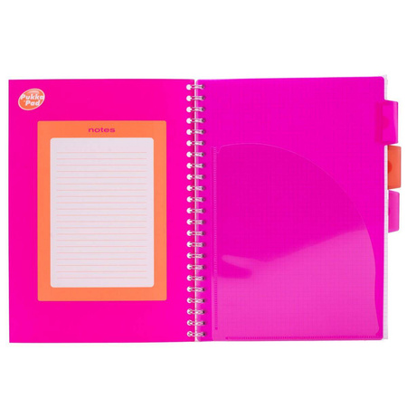 Kołozeszyt A4 w kratkę 200 stron Pukka Pad Project Book Neon różowy