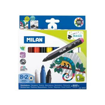 Flamastry maxi Milan Magic 8 kolorów+2 magiczne
