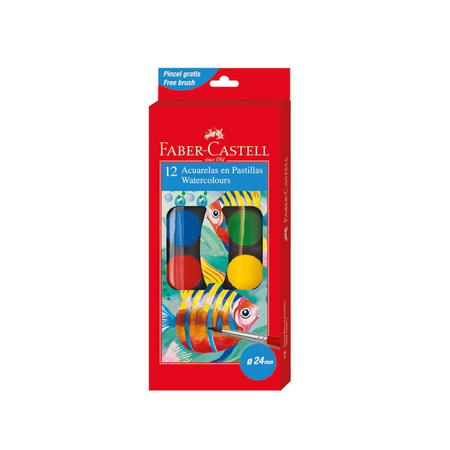 Farby szkolne Faber Castell 12 kolorów mała kasetka