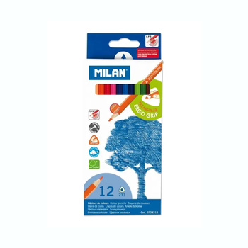 Kredki ołówkowe trójkątne 12 kolorów Milan