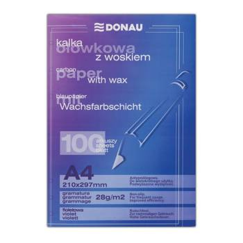 Kalka ołówkowa A4 Donau 100 arkuszy fioletowa