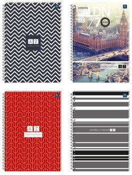 Skorowidz A4 na spirali twarda oprawa Interdruk