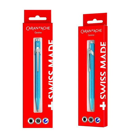 Długopis automatyczny Caran d`Ache 849 Gift box X-Line turkusowy