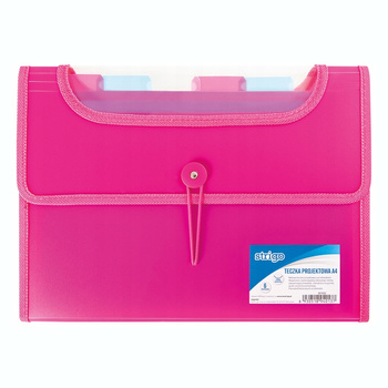 Teczka z 6 przekładkami Strigo VFile A4 PP projektowa różowy