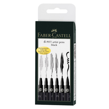 Zestaw pisaków Pitt Artist Pen 199 Faber Castell 6 sztuk