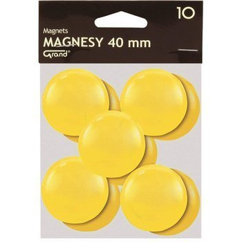 Magnesy Grand średnica 40mm 10 sztuk żółty