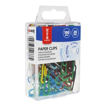 Kolorowe spinacze kasetka 28mm kolorowe Memobe a`100