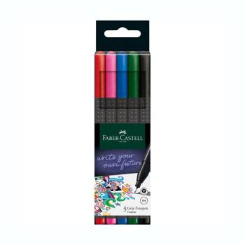 Cienkopisy Faber Castell Grip 5 kolorów