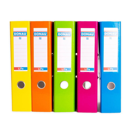 Segregator A4 szeroki 75mm z szyną Donau Life neon zielony