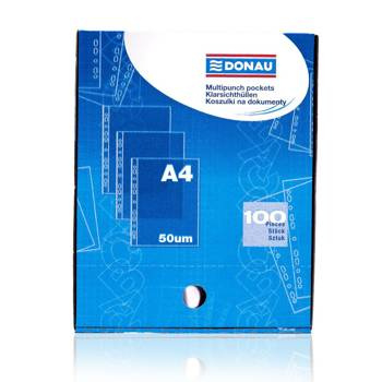 Koszulki na dokumenty Donau A4 krystaliczne w pudełku