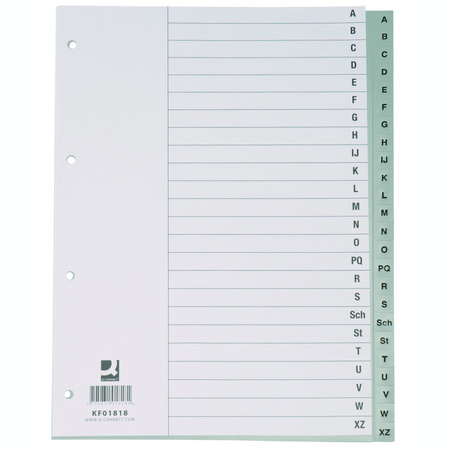 Przekładki do segregatora A4 alfabetyczne szare A-Z Q-Connect