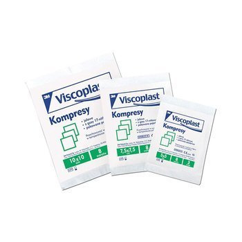 Jałowe kompresy gazowe Viscoplast 5 x 5cm bawełniane