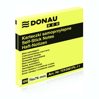 Karteczki samoprzylepne 76x76mm Donau Eco