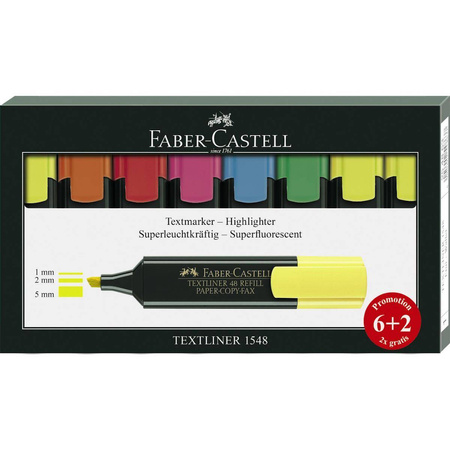 Zakreślacze Faber Castell Textliner 48 Refill 8 sztuk