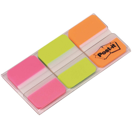 Zakładki indeksujące Post-it 3M silne 3 kolory po 22 sztuki 25x38mm 686-PGO