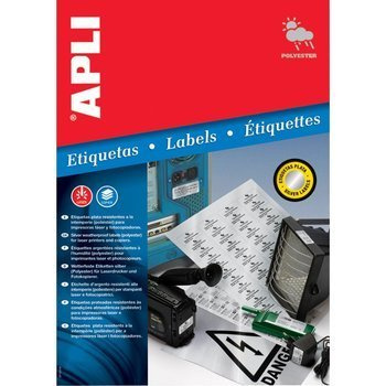 Etykiety samoprzylepne Apli poliestrowe srebrne A4 210x297mm