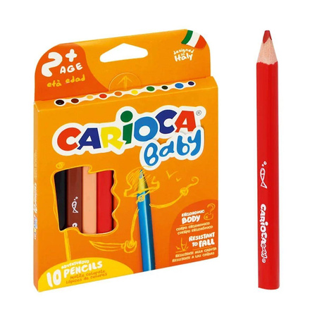 Kredki ołówkowe trójkątne Baby 10 kolorów Carioca