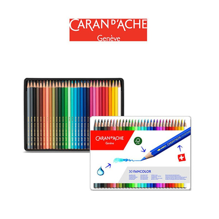 Kredki Caran d`Ache Fancolor 30 kolorów metalowe opakowanie